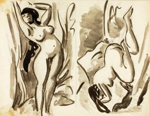 Two Female Nudes, Reclining
