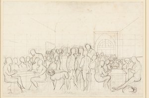First Draft for the Group Portrait of German Artists in Rome as Nude Figures