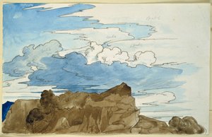 Cloud Study above a Rocky Summit in the Mountains by Carl Philipp Fohr