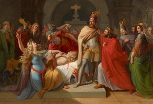 Kriemhild at the Corpse of Siegfried Declares Hagen as His Murderer and Swears Revenge