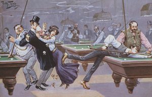 Comical Scene in a Billiards Hall by Carl Robert Arthur Thiele