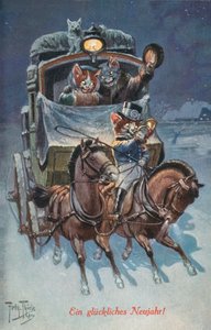 Humorous Cat Postcard by Carl Robert Arthur Thiele