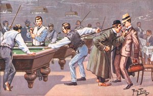 Playing Billiards by Carl Robert Arthur Thiele