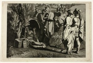 Diogenes in His Tub with Alexander and His Generals by Carl Russ