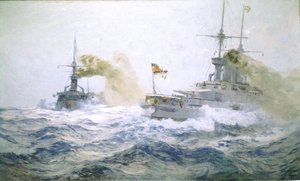German Fleet Manoeuvres on the High Seas, c.1900