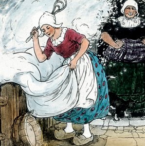 Mother Hulda, Brothers Grimm Fairy tales, circa 1910
