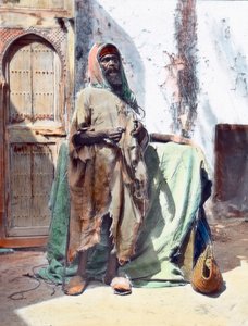 Blind beggar in Tangier, image date: circa 1910, Carl Simon Archive