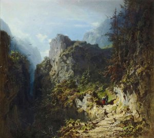 Mountain Landscape with Lovers