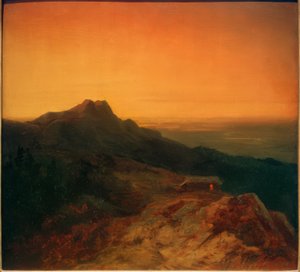 The Benediktenwand in the Evening by Carl Spitzweg