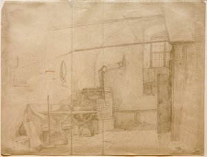 Tiled Stove in Farmhouse Room
