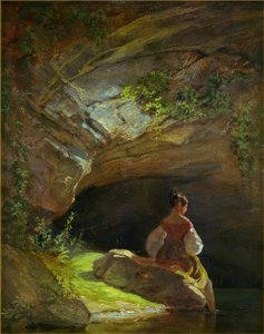 Girl in Front of the Grotto by Carl Spitzweg