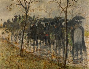 Funeral Procession in the Rain