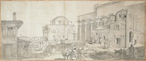 The Library of Hadrian and the Great Mosque in Athens by Carl Wilhelm Freiherr von Heideck