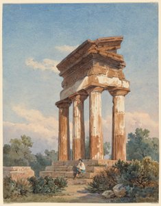 A Temple Ruin in Agrigento by Carl Wilhelm Götzloff