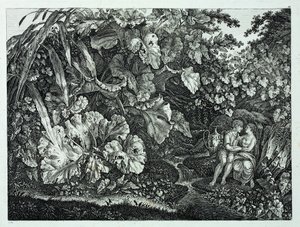 Lovers in a Grotto, Surrounded by Plants and Herbs by Carl Wilhelm Kolbe