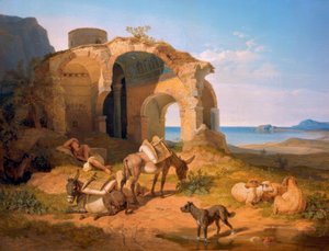 Landscape with the Ruins of a Byzantine Church by Carl Wilhelm von Heideck