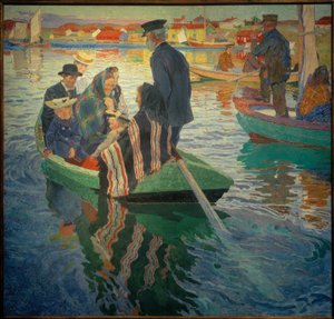 Churchgoers in a Boat by Carl Wilhelm Wilhelmson