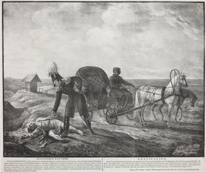 Emperor Alexander I helps a needy person, 1820