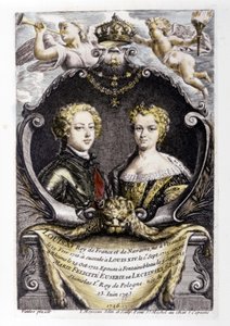 Louis XV and Marie Leszczyńska: Louis XV (15 years old) and Marie Leszczyńska (22 years old) by Carle van Loo