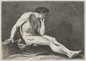 Seated Man with Head in Hand by Carle van Loo