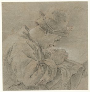 Draftsman at Work, Seen from the Side