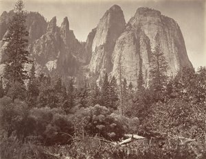 Cathedral Rocks and Spires, ca. 1872, printed ca. 1876 by Carleton E. Watkins.