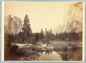 Down the Valley, El Capitan and Cathedral Rocks by Carleton E. Watkins