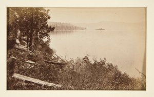 Four Railroad Scenes and Four Views of Lake Tahoe: Lake Tahoe from Artist Rocks by Carleton E. Watkins