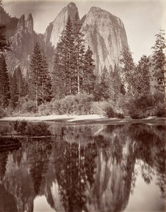 Mirror View of Cathedral Rocks, Yosemite, ca. 1872, printed ca. 1876 by Carleton E. Watkins.