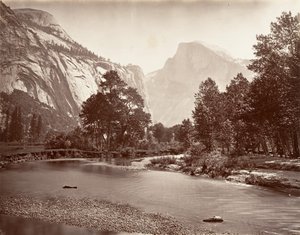 North and South Dome, Yosemite by Carleton E. Watkins.