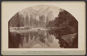 Mirror View of the Three Brothers, Yosemite by Carleton Watkins