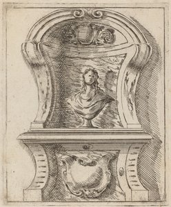 Architectural Motif with a Bust by Carlo Antonio Buffagnotti