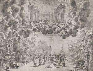 Stage Design with Allegorical Figures by Carlo Antonio Forti