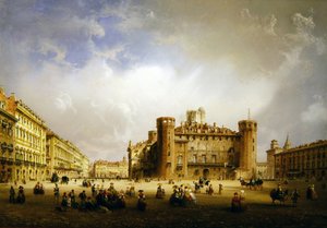 Piazza Castello, Turin, 1852 by Carlo Bossoli