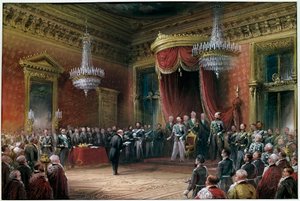 Risorgimento - Carlo Farini Presents to Victor Emmanuel II the Pact of Annexation of Emilia Romagna in 1860