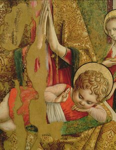 Madonna and Child (detail of the Christ Child) by Carlo Crivelli