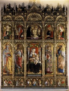 Polyptych Showing a Pieta, and the Lower Part a Madonna with Child by Carlo Crivelli