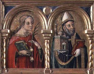 St. Agatha and St. Augustine (detail) by Carlo Crivelli