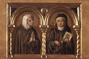 Unidentified Female and St. Clare of Assisi (detail) by Carlo Crivelli