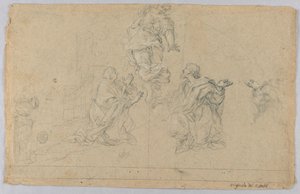 Study of Three Figures by Carlo Maratti