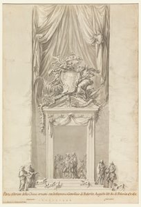 Doorway of San Salvatore in Lauro with Decoration for the Funeral of King Frederick August III of Poland, Rome, Italy by Carlo Marchionni
