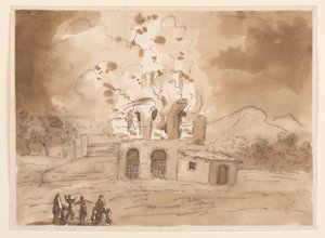Landscape with a Burning Tower, ca. 1780