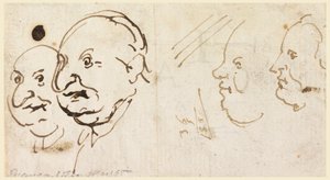 Sketches of Four Heads in Caricature by Carlo Marchionni
