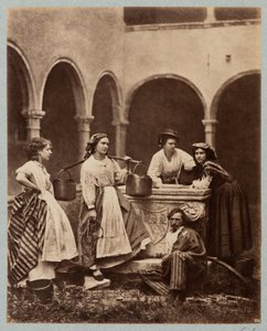Figures at the Well, Cloister of San Giobbe, Venice by Carlo Naya