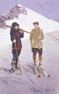 Skiers at Adelboden