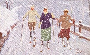 Three Skiers in a Snowstorm