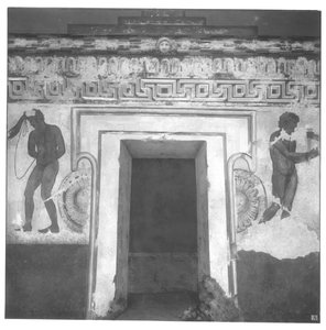 Caile Vipinas, reconstruction of the Etruscan wall painting in the Francois Tomb at Vulci of c.320-280 BC