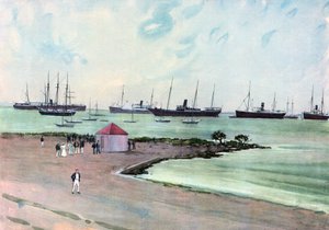 Captured Spanish Vessels at Anchor in Man-of-War Harbor, Key West by Carlton Theodore Chapman