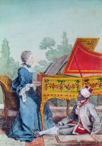 Portrait of Mademoiselle Desgots of Saint-Domingue with her slave Laurent