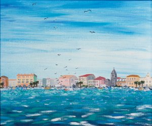 Sea Scene with Houses by Carolyn Hubbard Ford